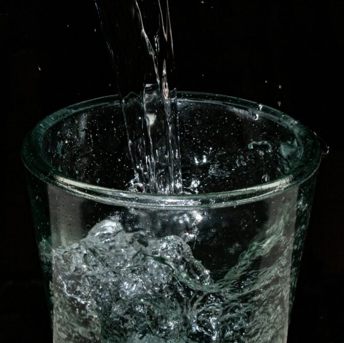 a glass of water